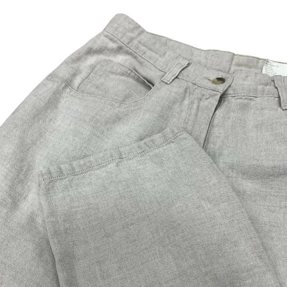 Woolrich Beige Linen High Waisted Women’s Pants 8 - Picture 2 of 3